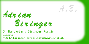 adrian biringer business card