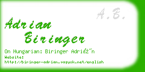 adrian biringer business card